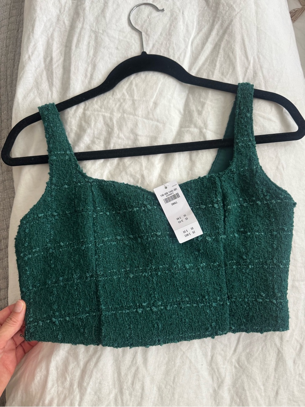 Abercrombie & Fitch Dark Green Tweed Crop Tank